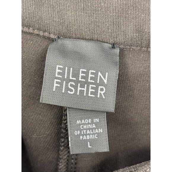 Eileen Fisher Trouser Soft Brushed Pant Brown Large - Picture 4 of 5